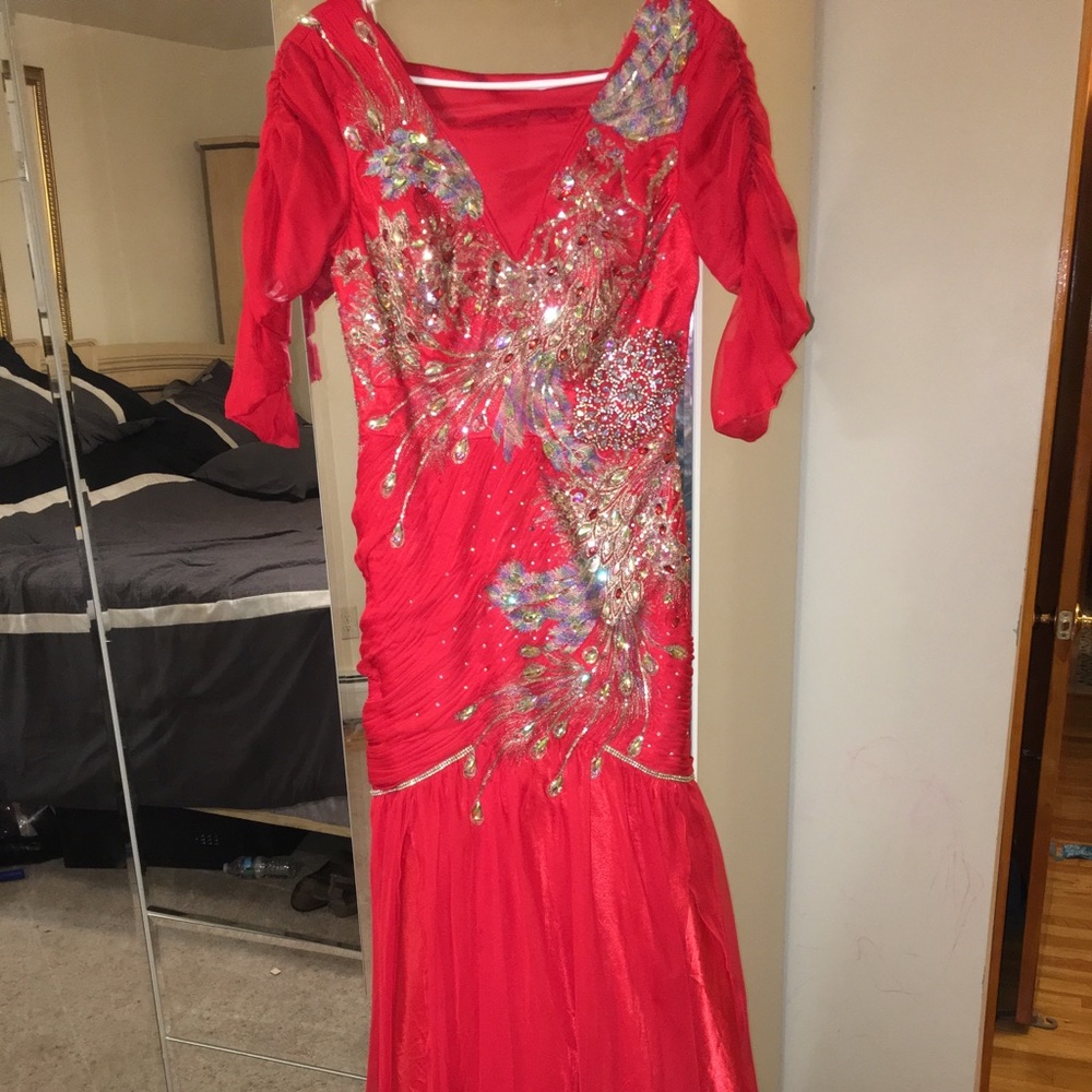 MNM Couture red bridesmaid dress size 10